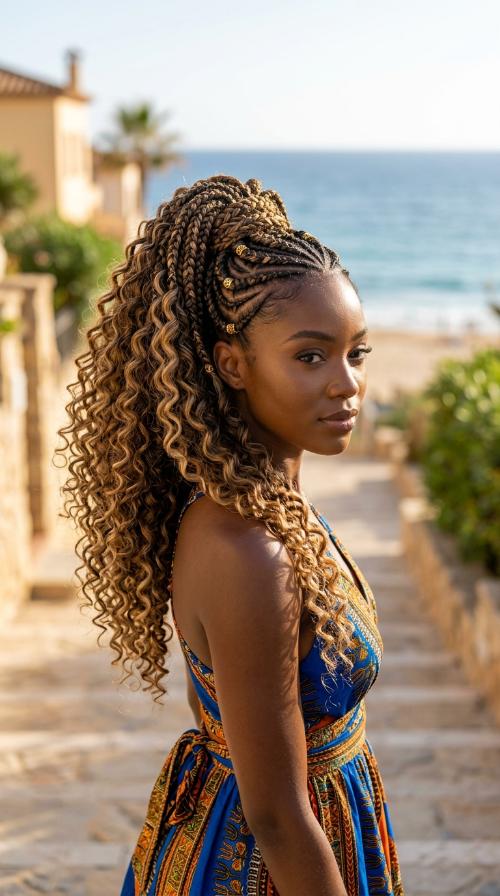 Cornrow Goddess Updo