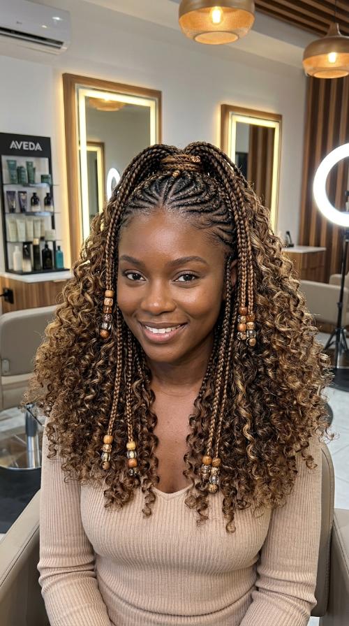 Cornrows with Beads