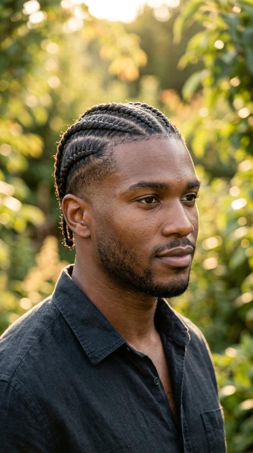 Cornrows with Taper Fade