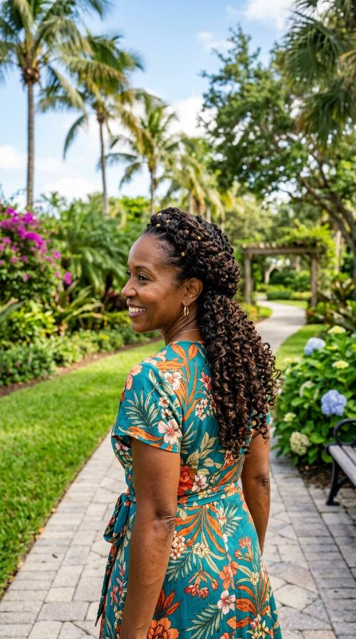 Crown Braid with Curly Back
