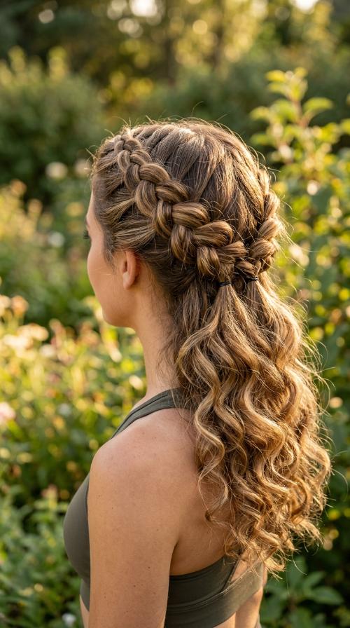 Crown Braid with Elastic Base