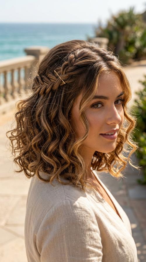Curled Bob with Pins