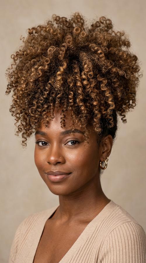 Curly High Puff