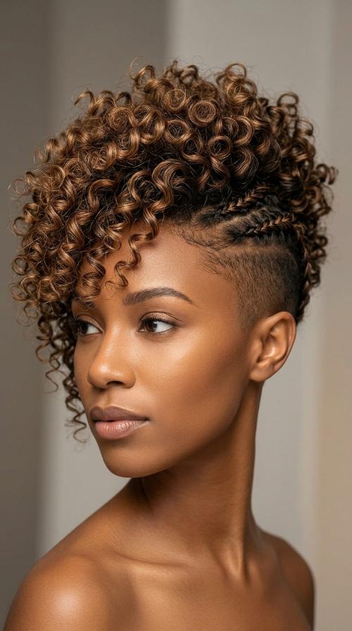 Curly Mohawk Fade