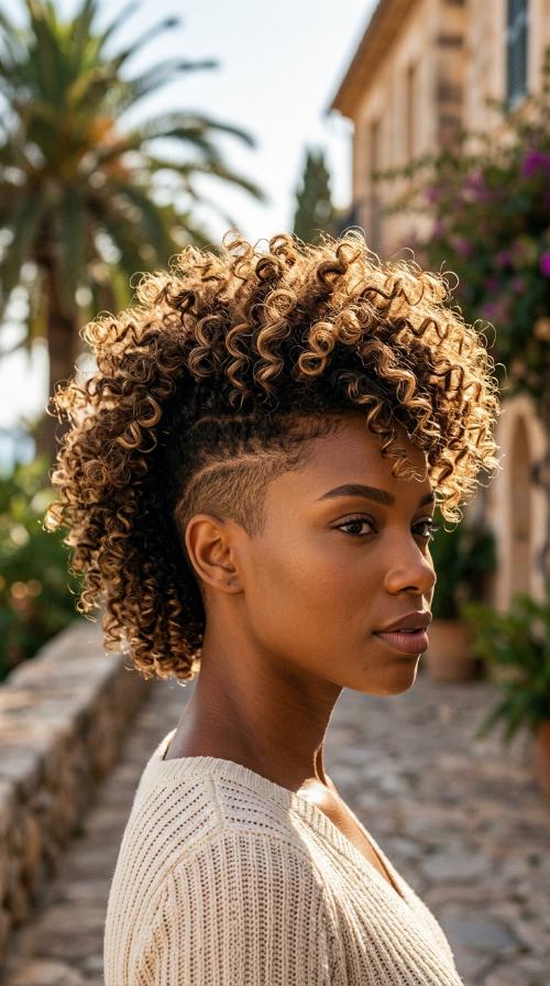 Curly Mohawk with Shaved Nape