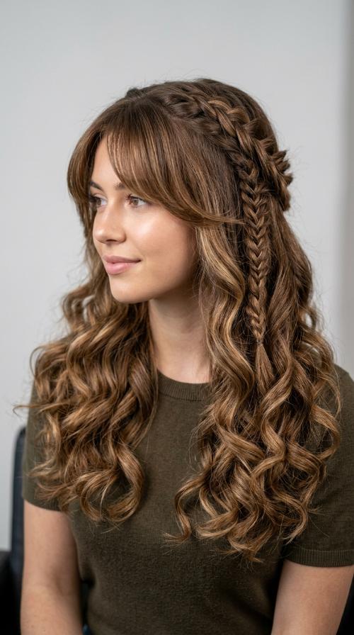 Curtain Bangs with Mid-Length Hair