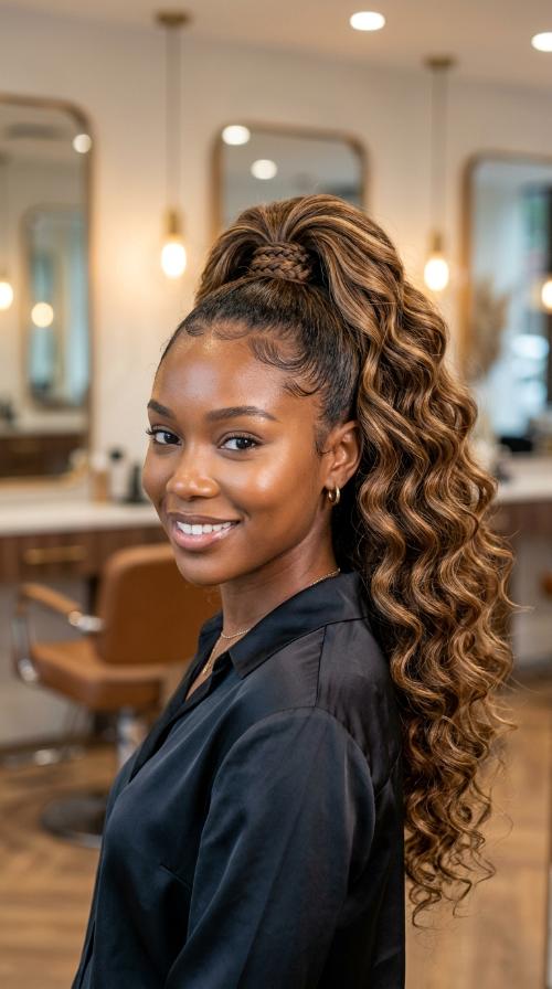 Deep Wave High Ponytail