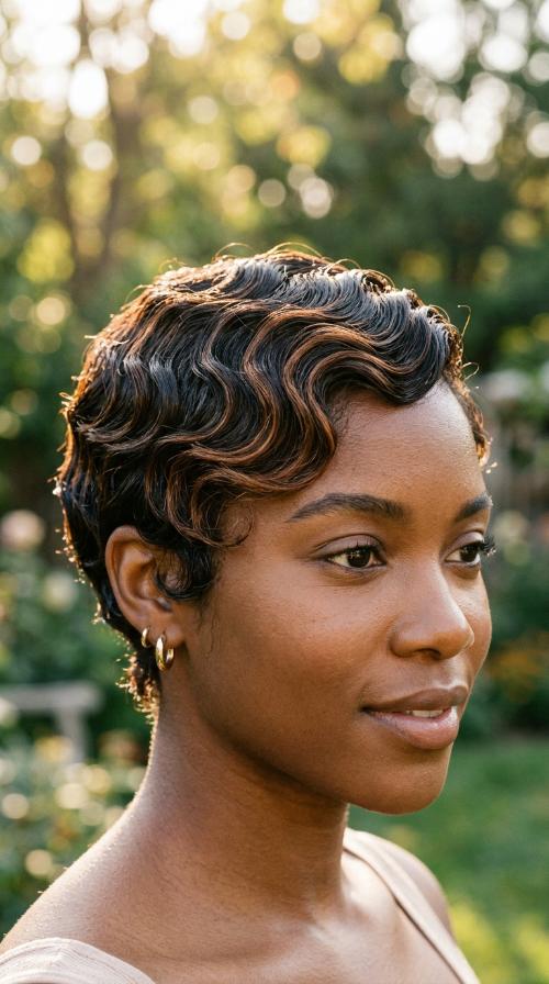 Defined Finger Waves for Square Faces