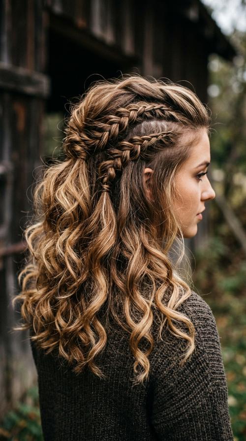 Diagonal Warrior Braids