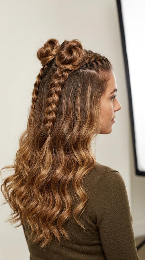 Double Braid Space Buns
