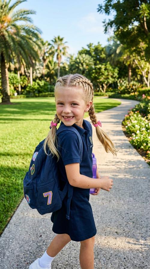 Double French Braids into Low Ponytails