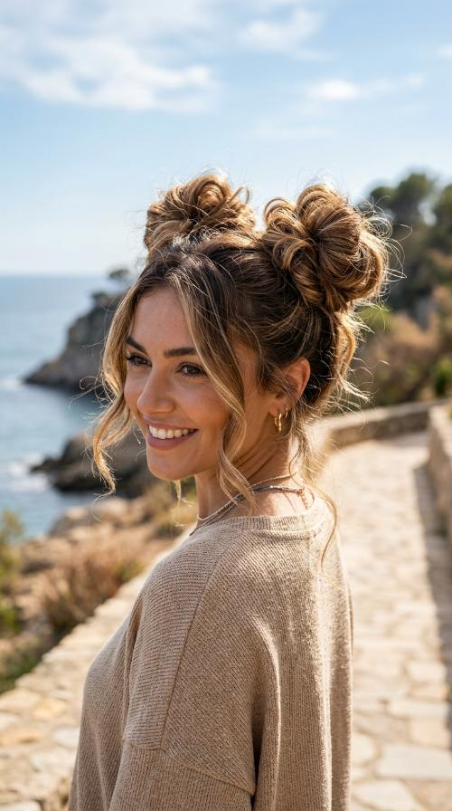 Double Messy Buns