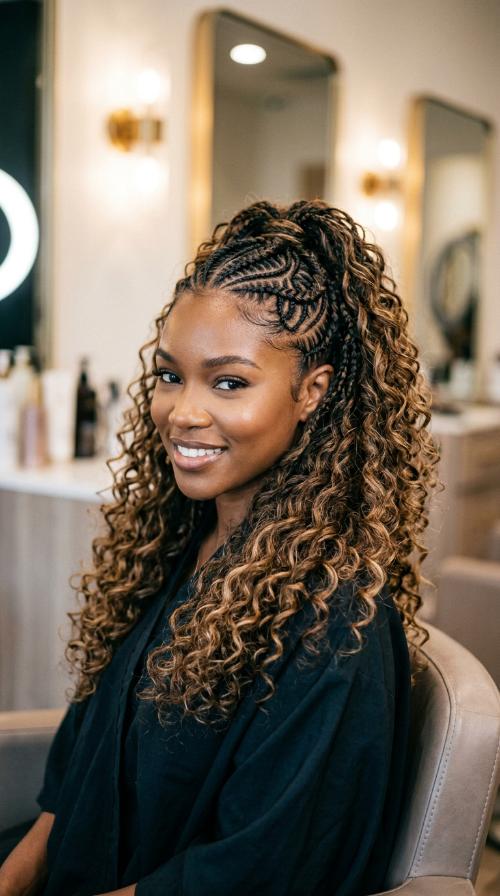 Double-Spiral Sculpted Cornrows