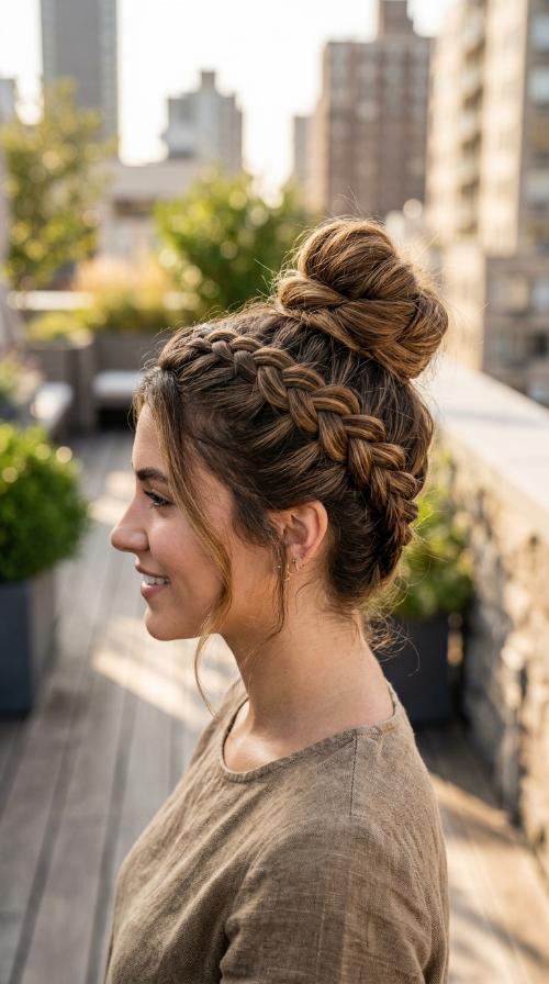 Dutch Braid Top Knot