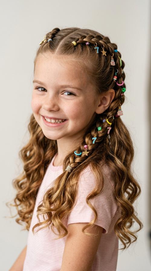 Dutch Braids with Charms