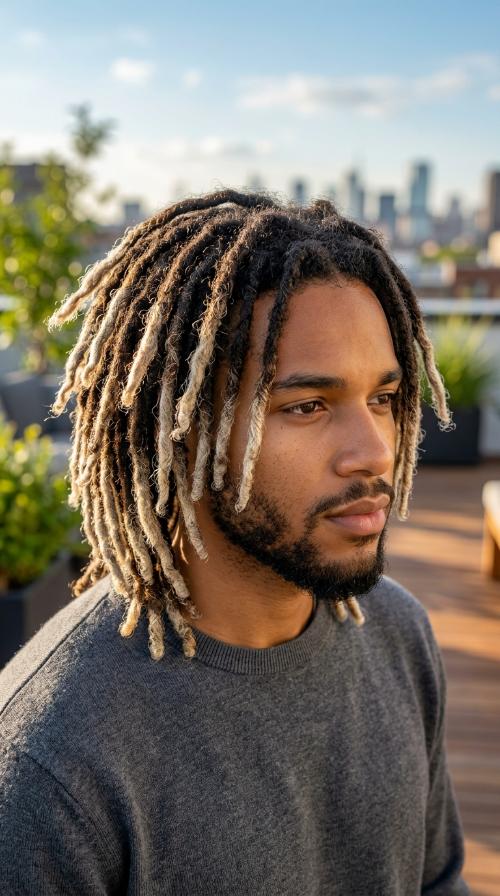 Dyed Platinum Tip Locs