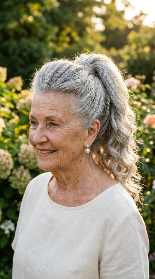 Elegant Crimped Ponytail