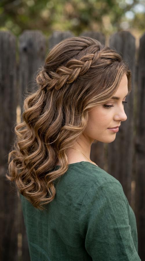 Elegant Side-Swept Curls