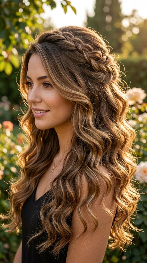 Elegant Side-Swept Curls