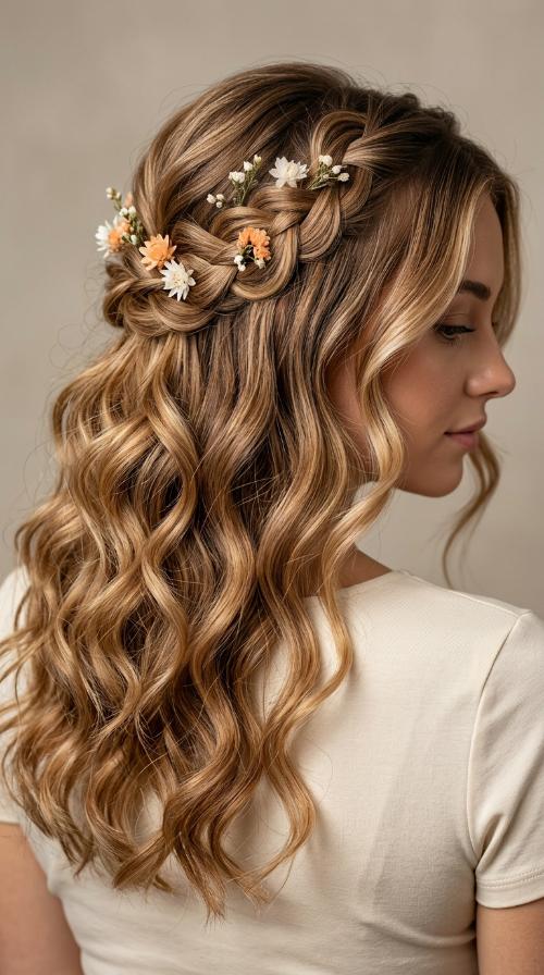 Ethereal Floral-Pinned Waves