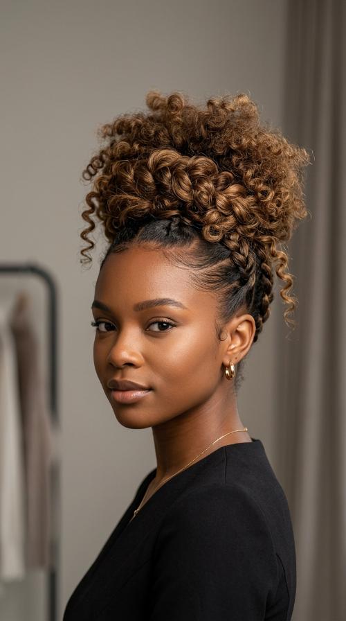 Faux Hawk High Bun