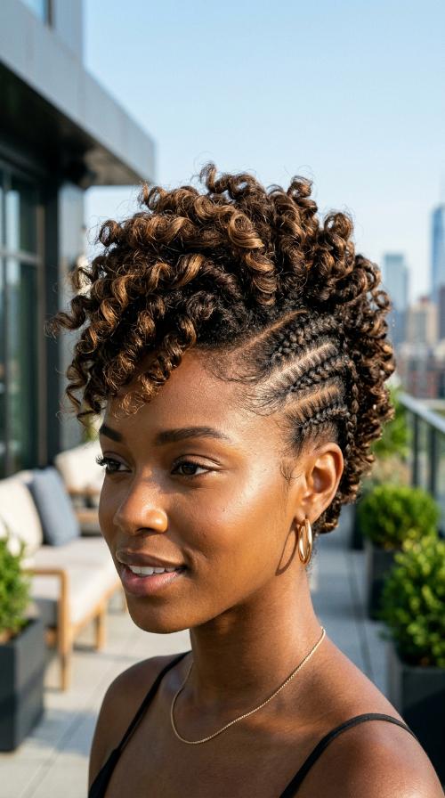 Faux Hawk with Braided Sides