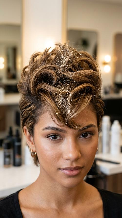 Faux Hawk with Glitter (No Extensions)