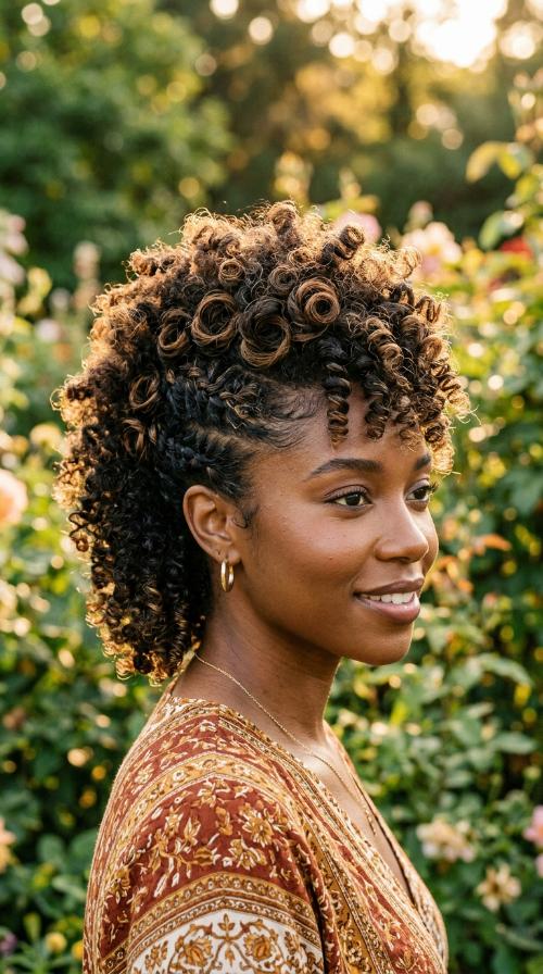 Faux Hawk with Pin Curls