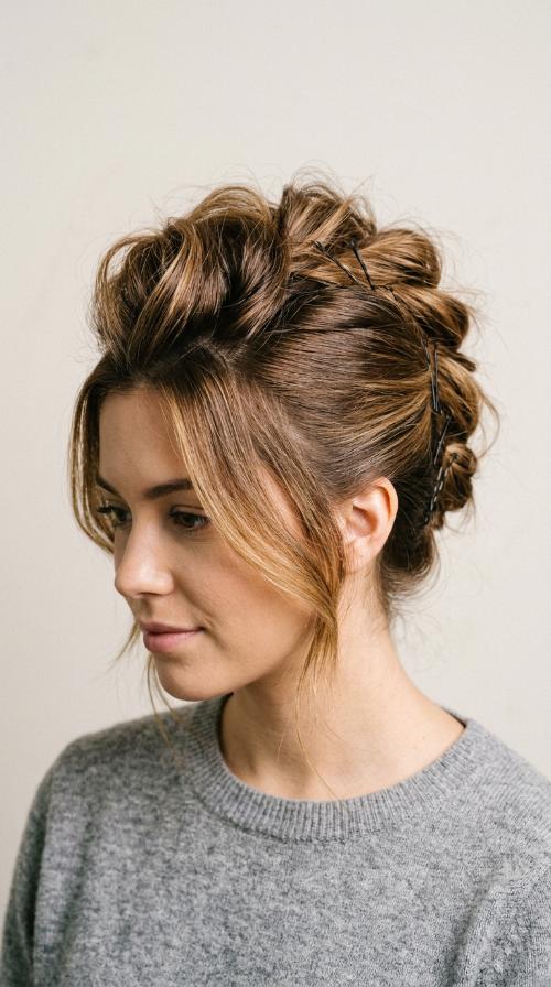 Faux Hawk with Side Pins