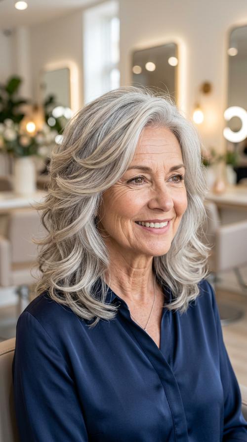 Feathered Layers for Mid-Length Hair