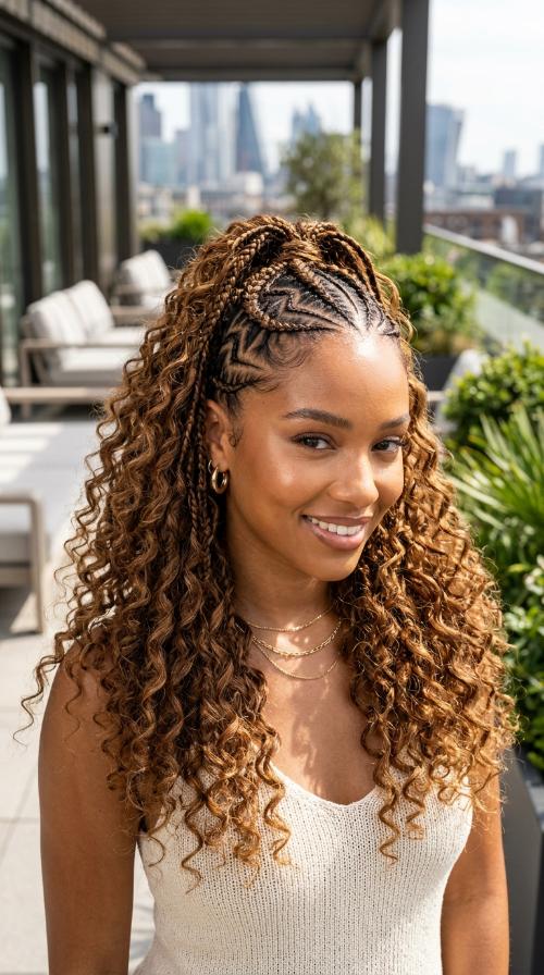 Feed-In Braids with Zig-Zag Parts