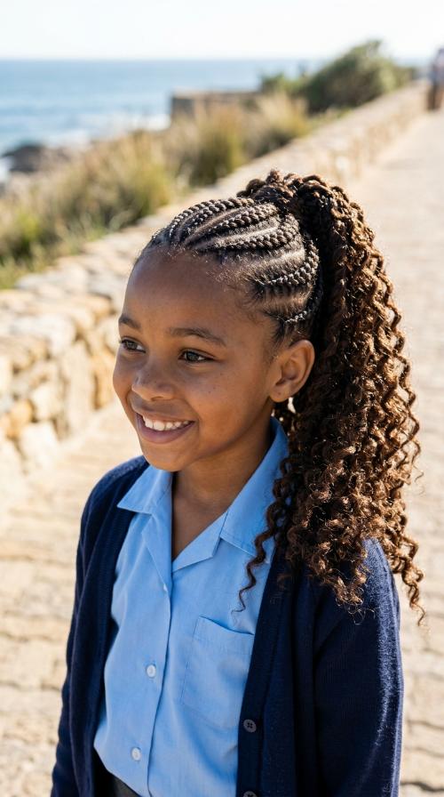 Feed-In Cornrow Ponytail