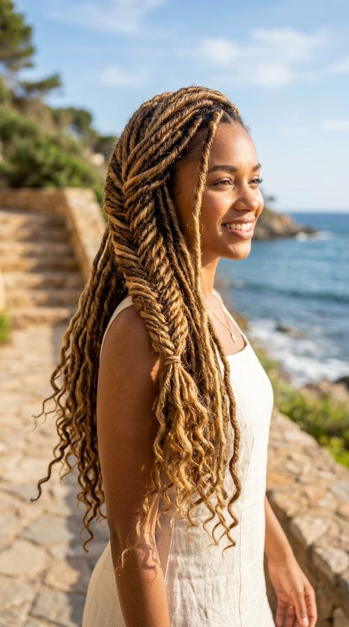 Fishtail Braid for Long Locs