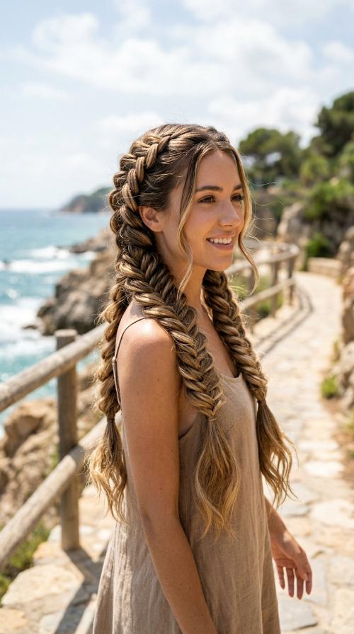 Fishtail Braid Pigtails