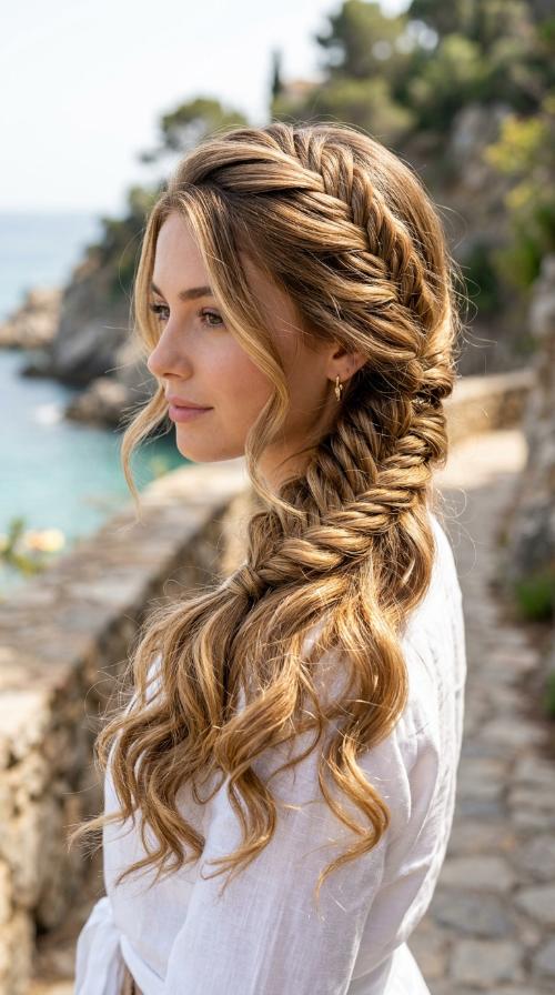 Fishtail Braid Side Sweep