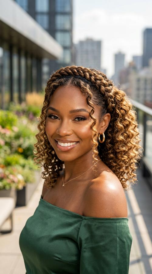 Flat Twist Halo with Front Tendrils