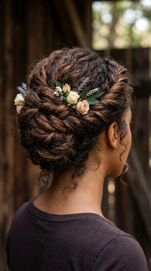 Floral Accented French Twist