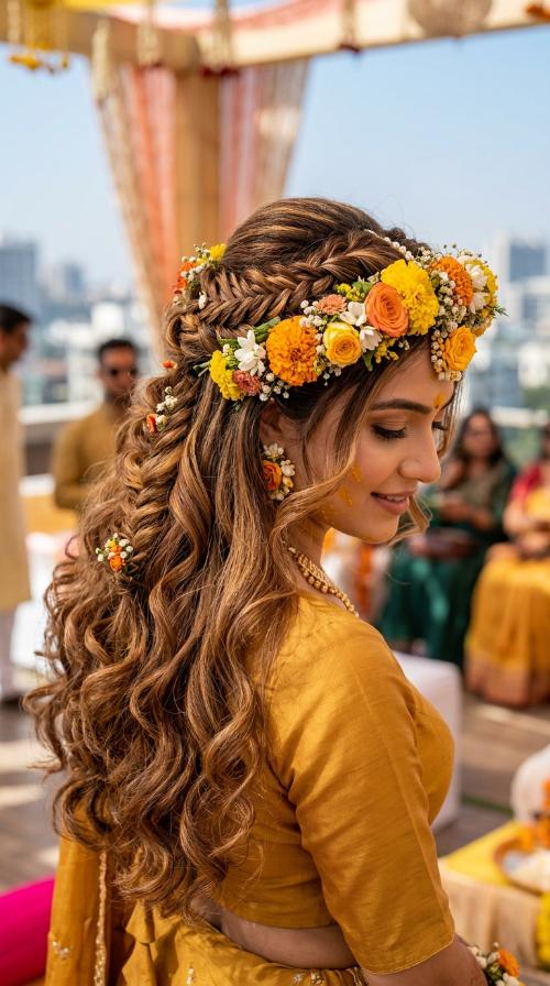 Floral Crown with Open Hair