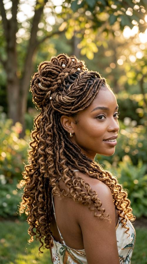 Formal Sister Locs Updo