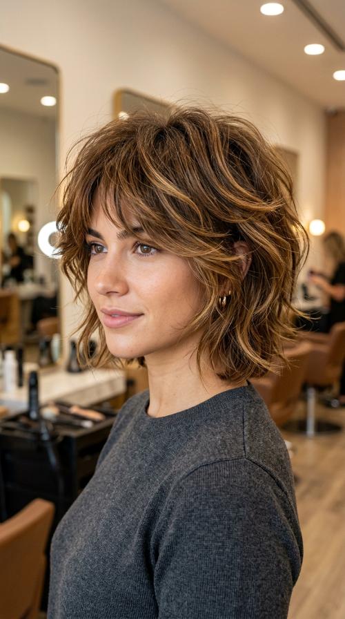Forward-Brushed Modern Shag