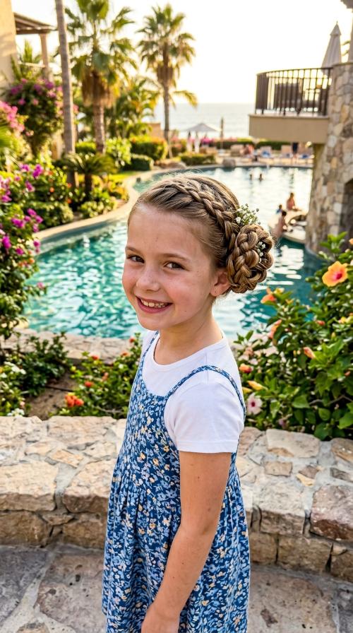 French Braid Flower Bun