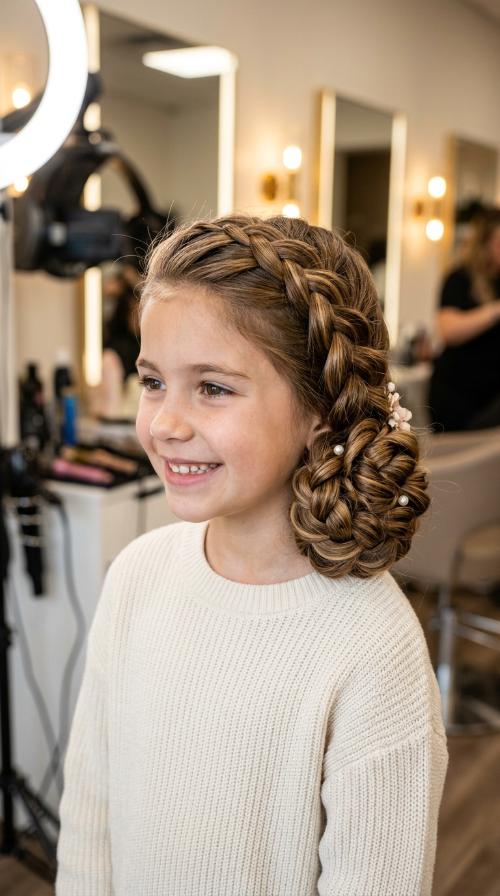 French Braid into Side Bun