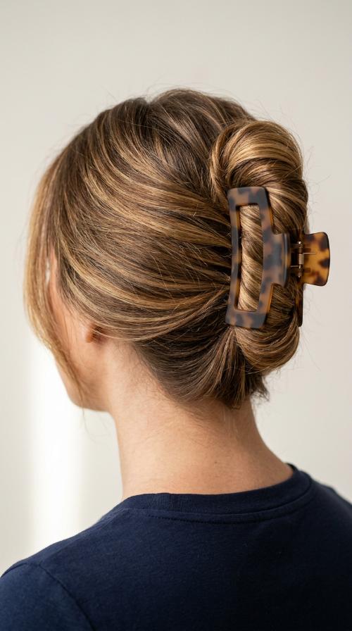French Twist with a Sturdy Claw Clip