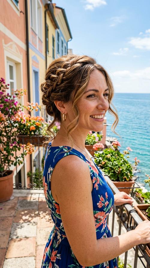 French Twist with Loose Tendrils