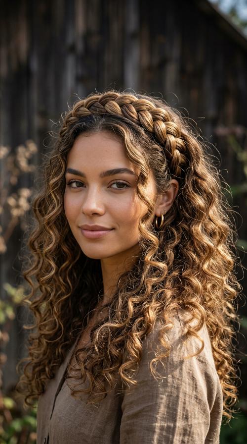 Front Braided Headband Look