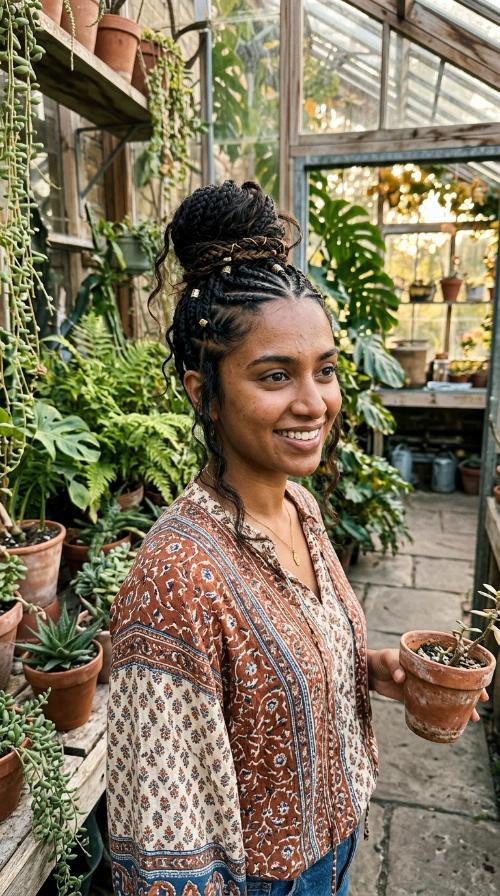 Fulani Braids with High Bun