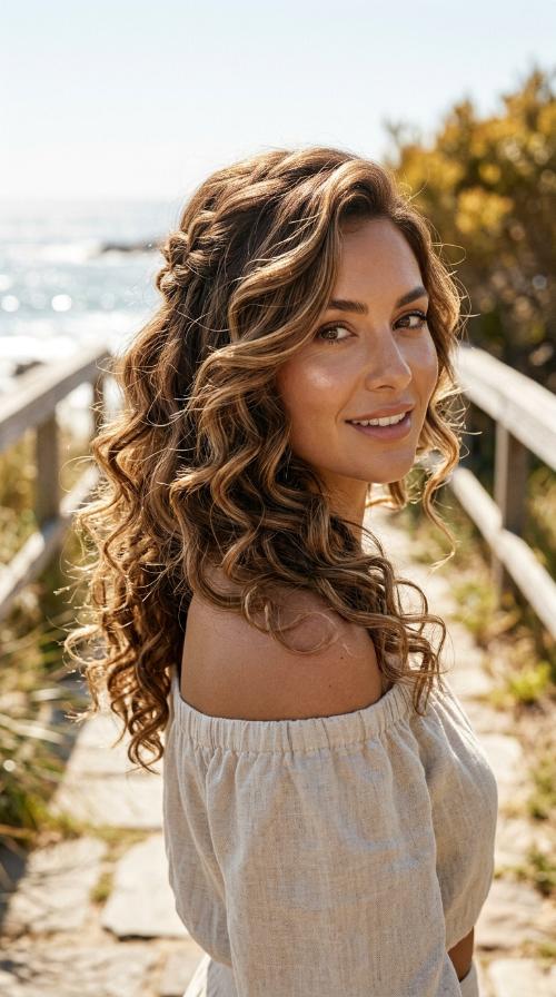 Glamorous Side-Swept Curls
