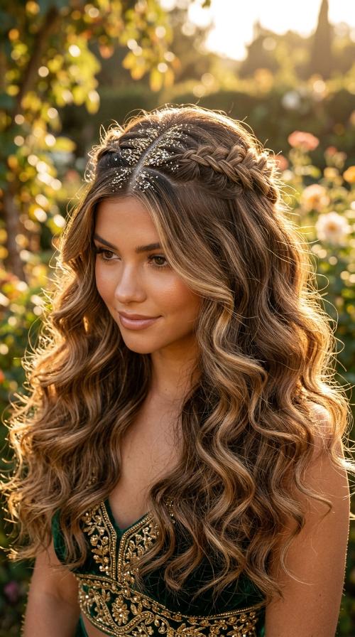 Glitter Parting Braids