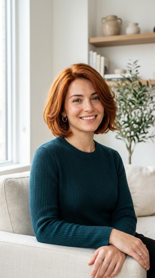 Glossy Copper Italian Bob