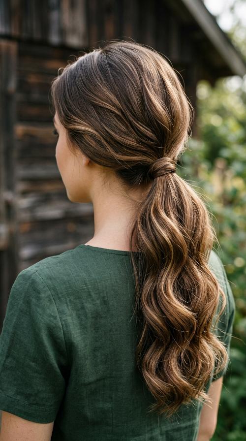 Glossy Low Ponytail